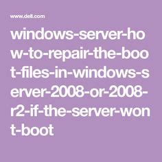 windows server 2008 won't boot